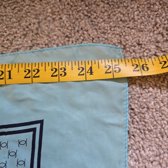 Teal Aqua Navy Womens All Weather Scarf Waterproof Square Old Money - Picture 6 of 9